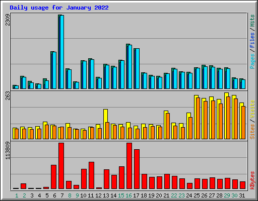 Daily usage for January 2022