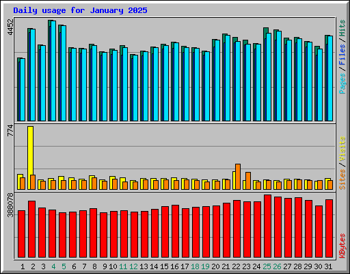 Daily usage for January 2025