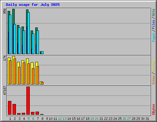 Daily usage for July 2025
