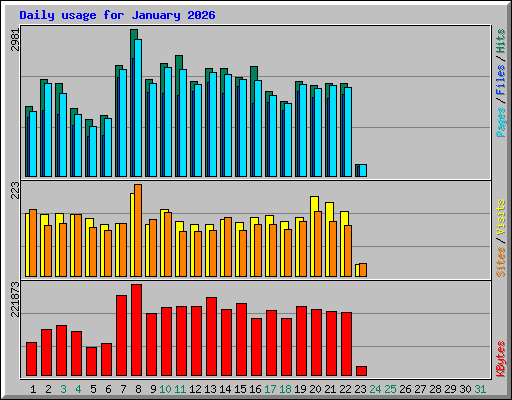 Daily usage for January 2026