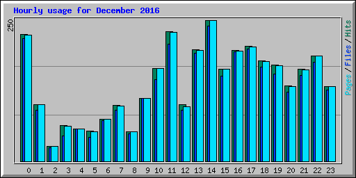 Hourly usage for December 2016