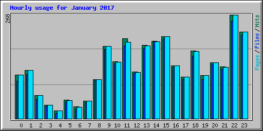 Hourly usage for January 2017