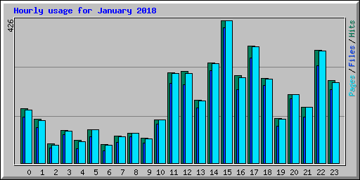 Hourly usage for January 2018