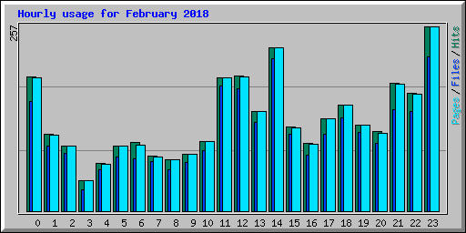 Hourly usage for February 2018