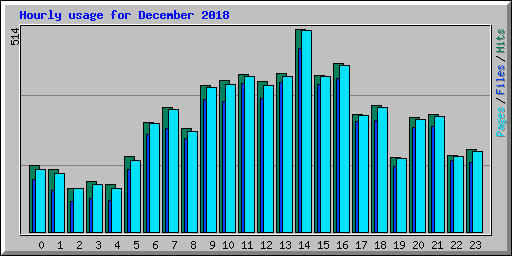 Hourly usage for December 2018