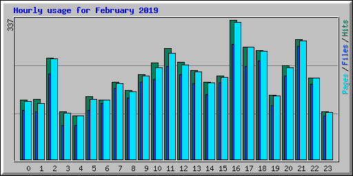 Hourly usage for February 2019