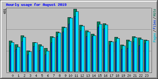 Hourly usage for August 2019