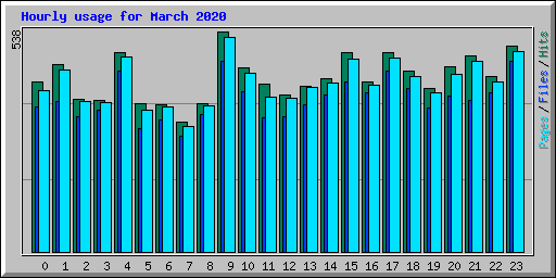 Hourly usage for March 2020