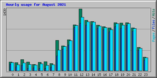 Hourly usage for August 2021