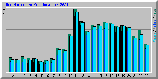 Hourly usage for October 2021