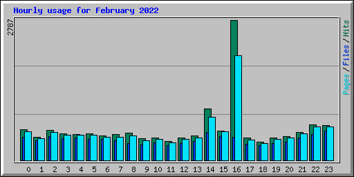 Hourly usage for February 2022