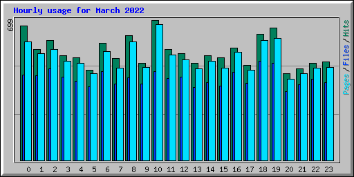 Hourly usage for March 2022