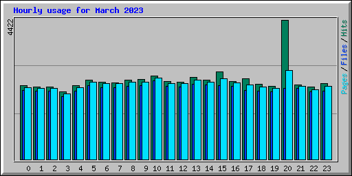 Hourly usage for March 2023