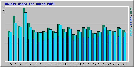 Hourly usage for March 2026